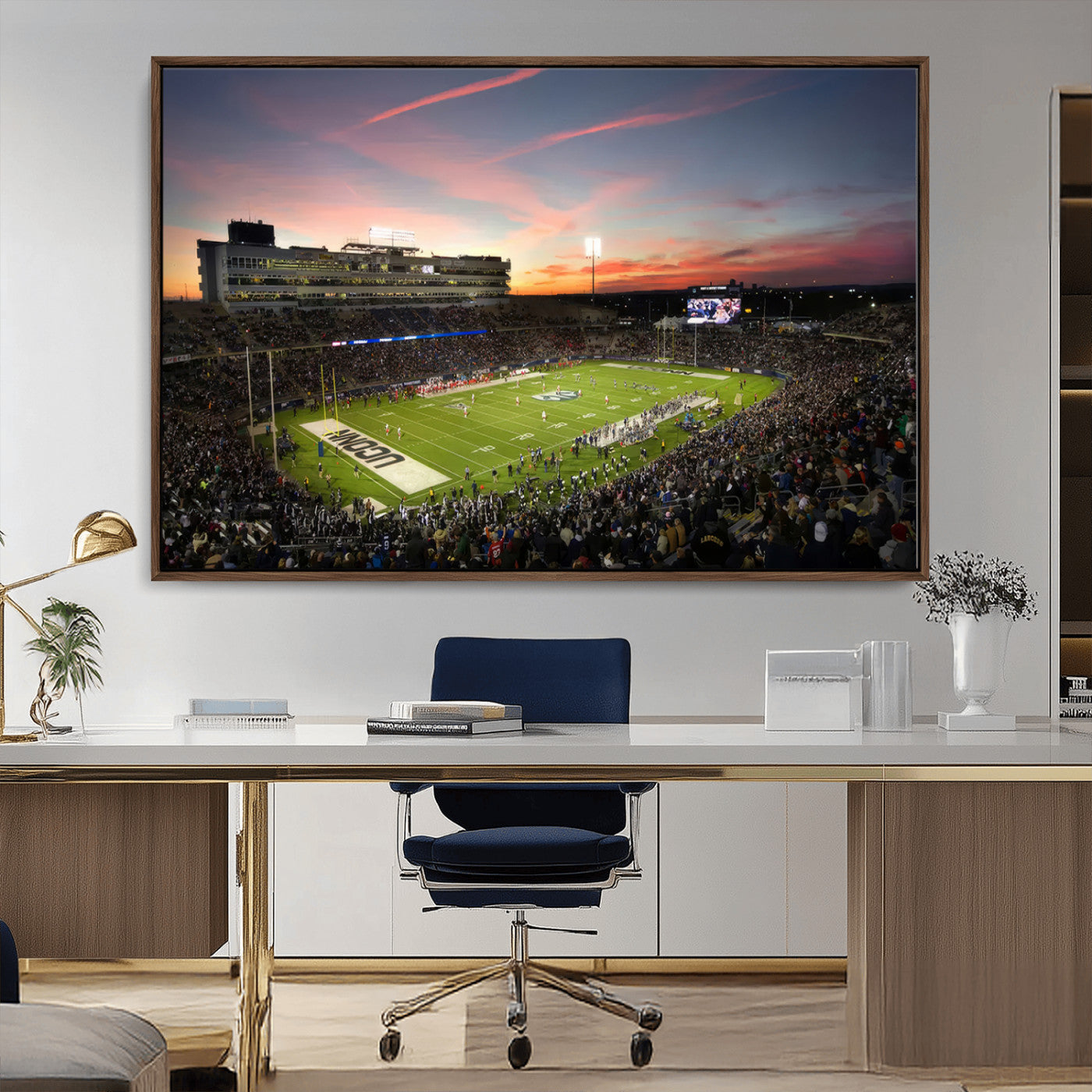 MGV-FC-36X24 - The University of Connecticut UCONN Huskies Football Team Print - East Hartford Pratt & Whitney