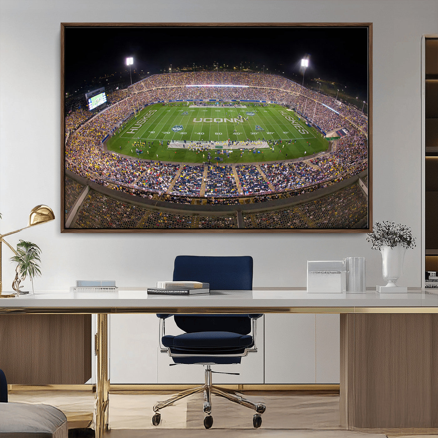 MGV-FC-36X24 - The University of Connecticut UCONN Huskies Football Team Print - East Hartford Pratt & Whitney