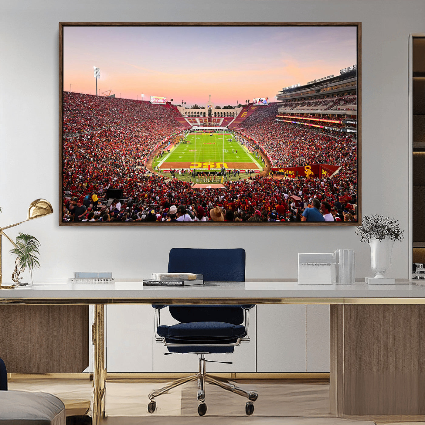 MGV-FC-36X24 - The University of Southern California USC Trojans Football Team Print - Los Angeles Memorial