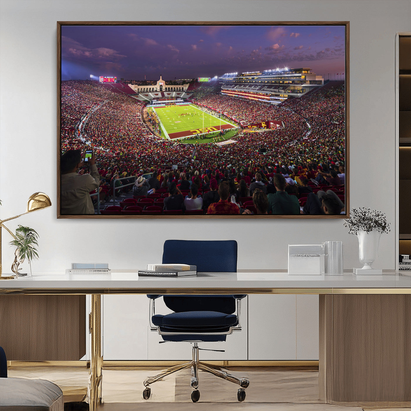 MGV-FC-36X24 - The University of Southern California USC Trojans Football Team Print - Los Angeles Memorial