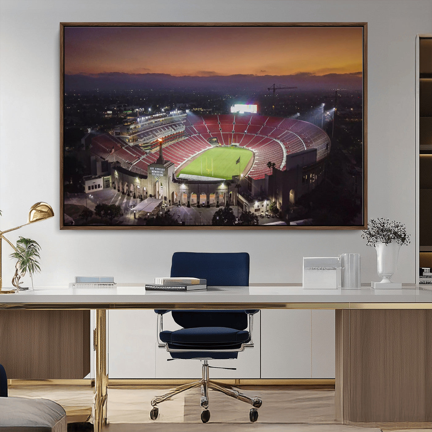 MGV-FC-36X24 - The University of Southern California USC Trojans Football Team Print - Los Angeles Memorial