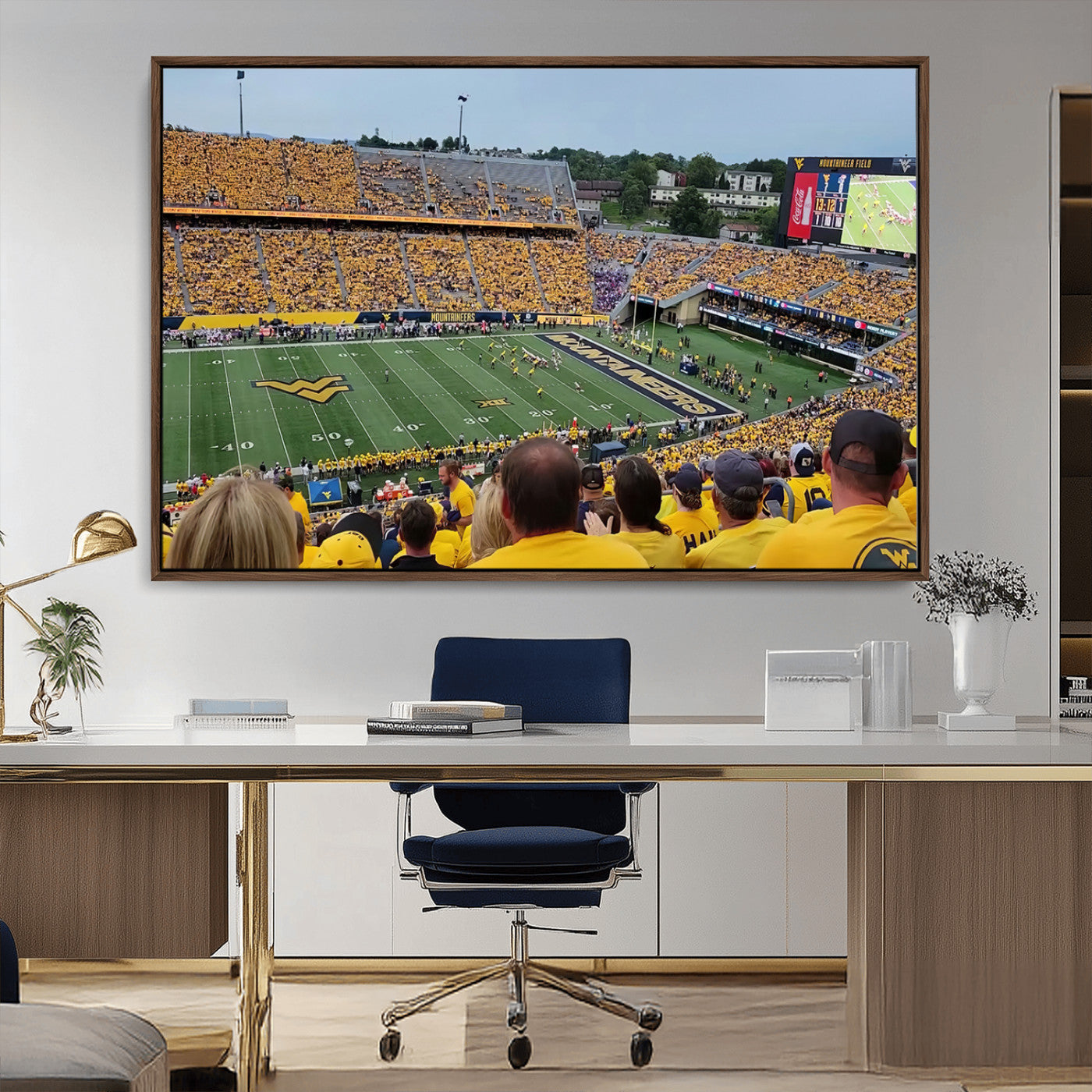 MGV-FC-36X24 - Puskar Stadium Canvas Print Wall Art - Morgantown Print - West Virginia University Mountaineers