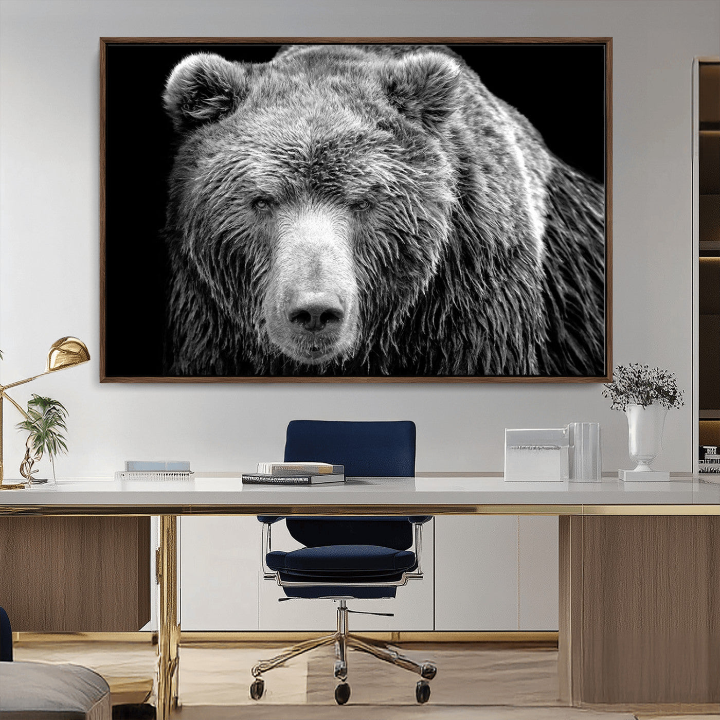 MGV-FC-36X24 - 399 Grizzly Bear Canvas Print | Ready to Hang Wall Art | Rustic Farmhouse & Cabin Decor | Wildlife