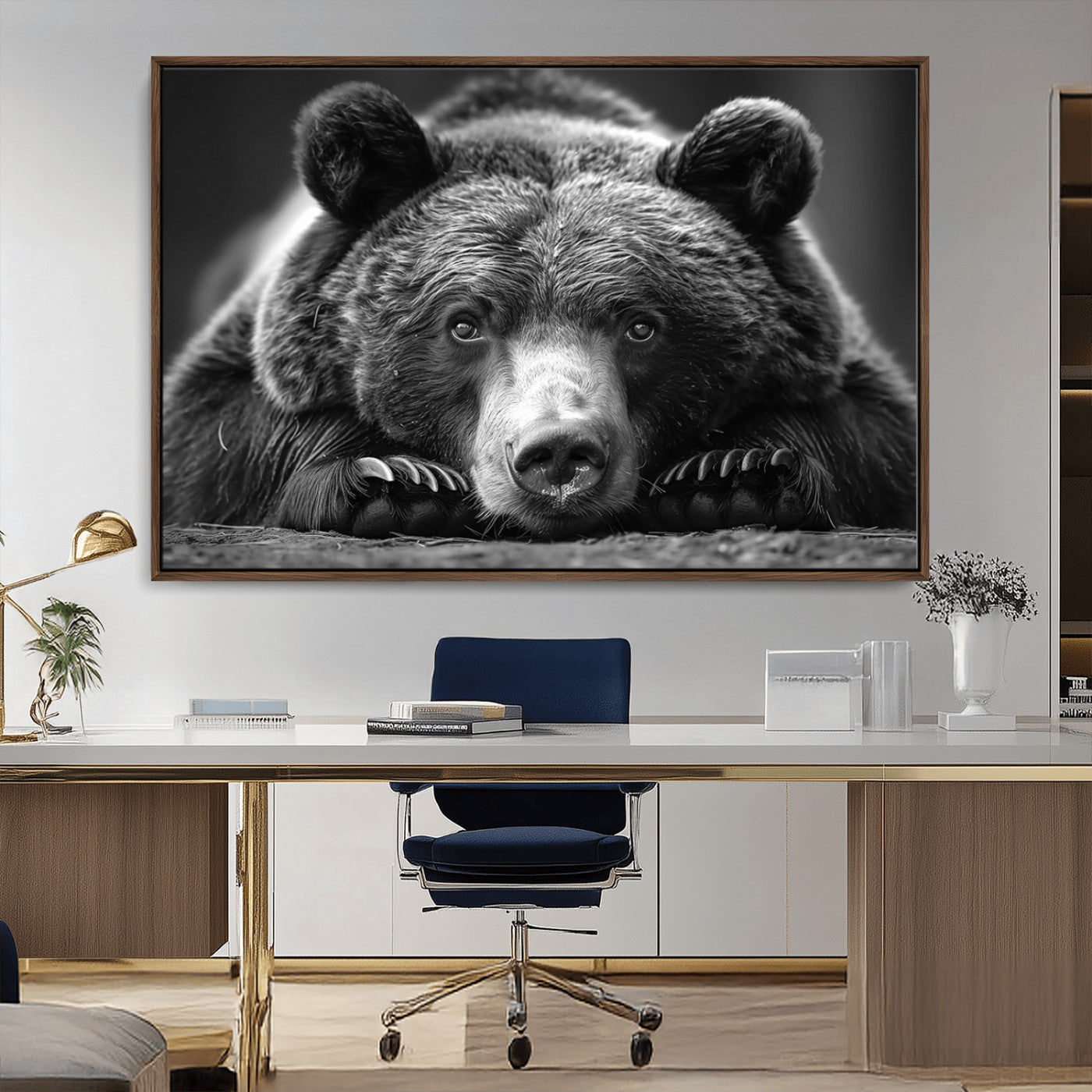 MGV-FC-36X24 - Resting Grizzly 399 Bear Canvas Print | Ready to Hang Wall Art | Rustic Cabin & Farmhouse Decor |
