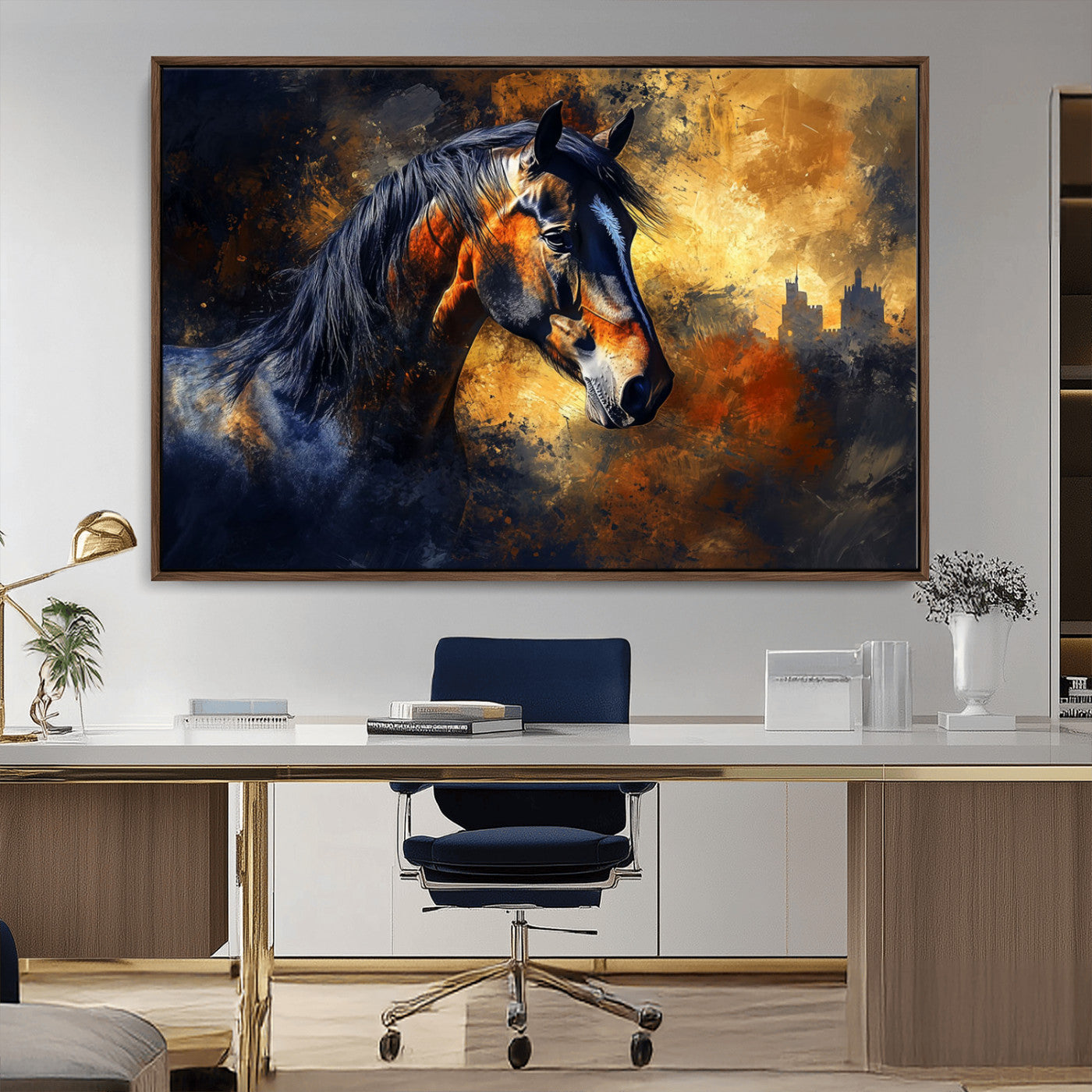MGV-FC-36X24 - Abstract Horse Art Print - Abstract Canvas Wall Art | Perfect for Rustic Farmhouse, Modern, or