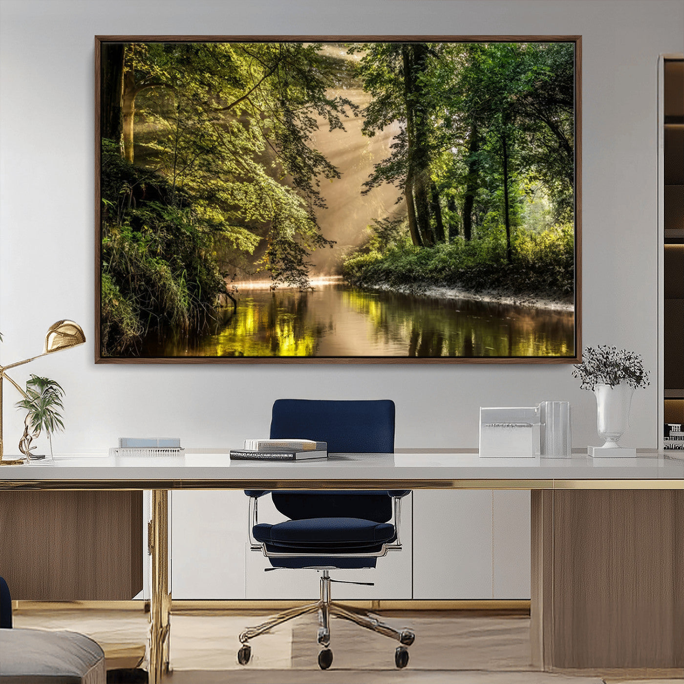 MGV-FC-36X24 - Forest Wall Art Print | River Landscape Wall Art | Perfect for Farmhouse Wall Decor, Cabin Wall Art