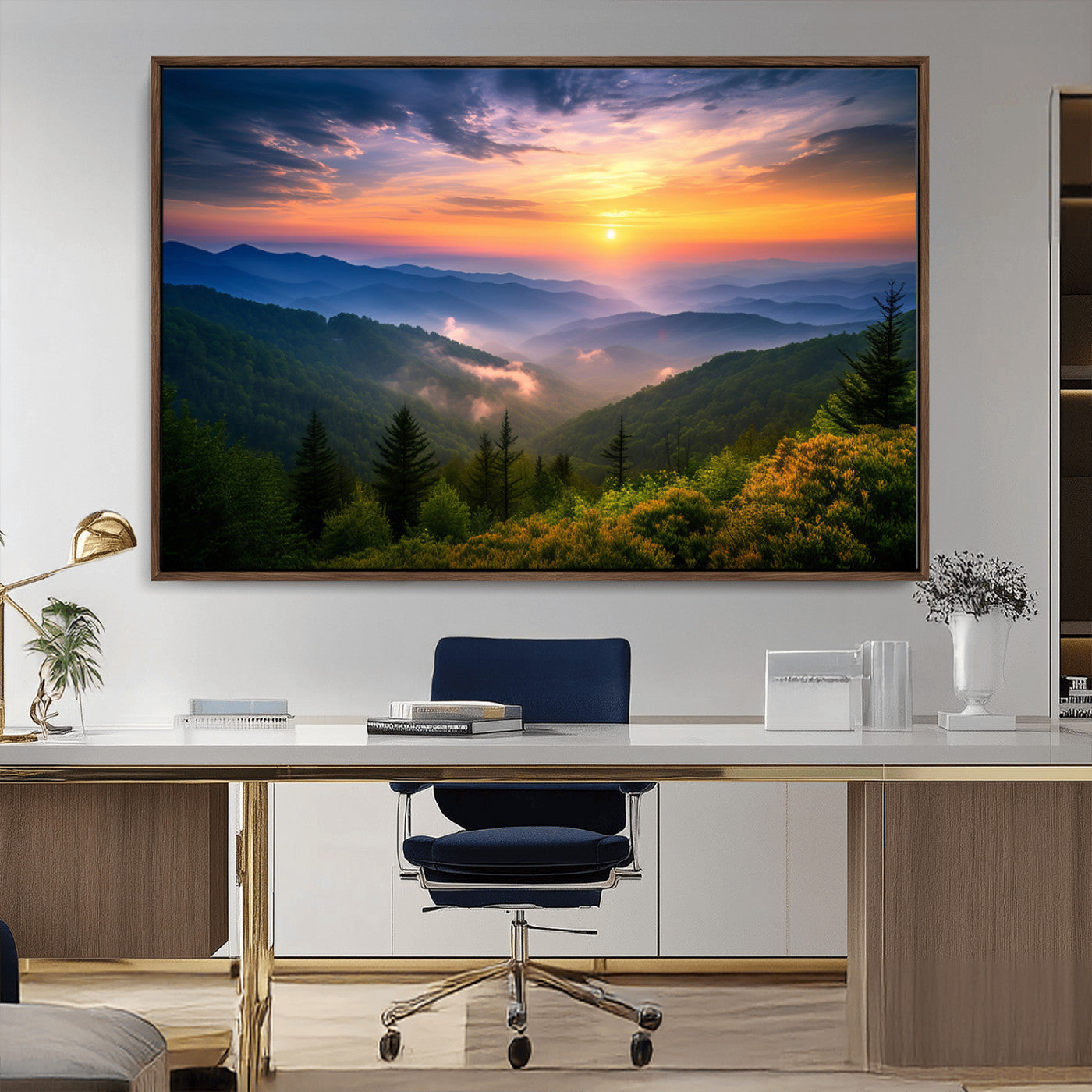 MGV-FC-36X24 - Majestic Mountain Sunrise Print | Landscape Wall Art | Canvas Print Ready to Hang | Farmhouse Wall