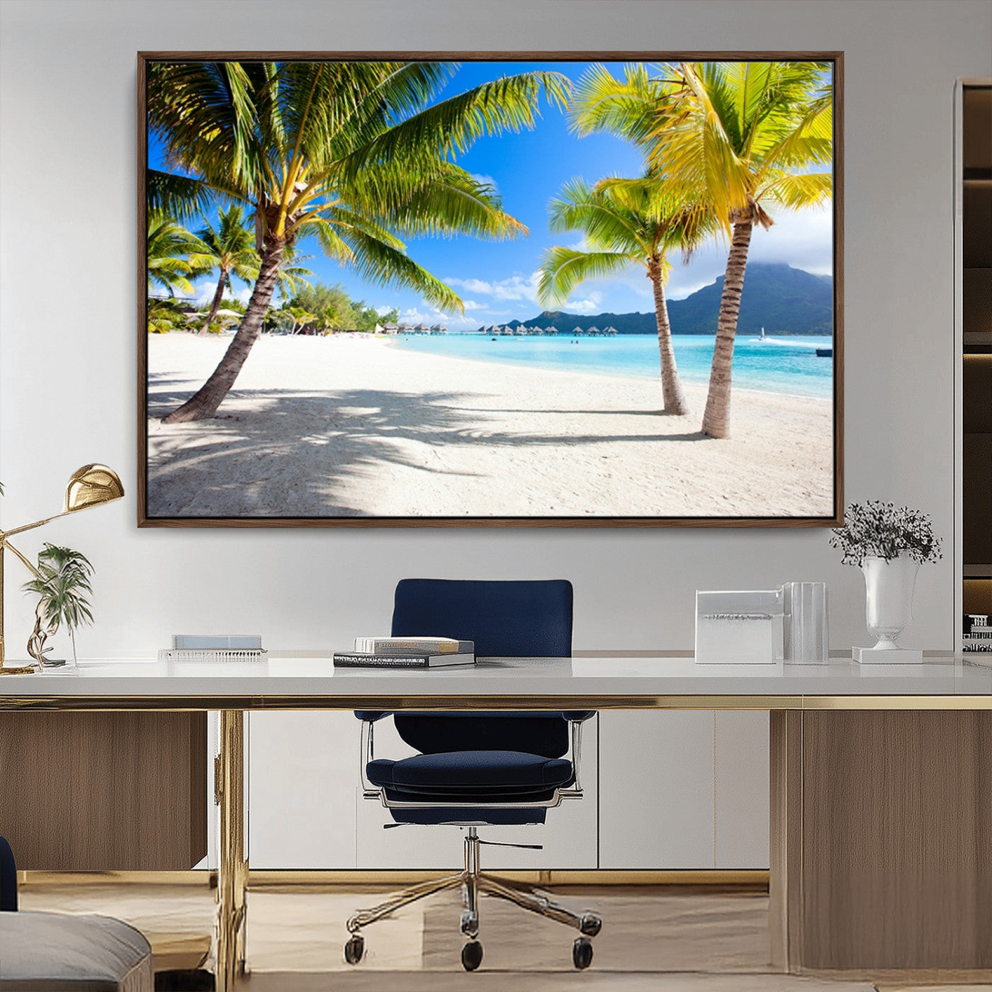 MGV-FC-36X24 - Blue Beach and Sea Wall Art Canvas Print