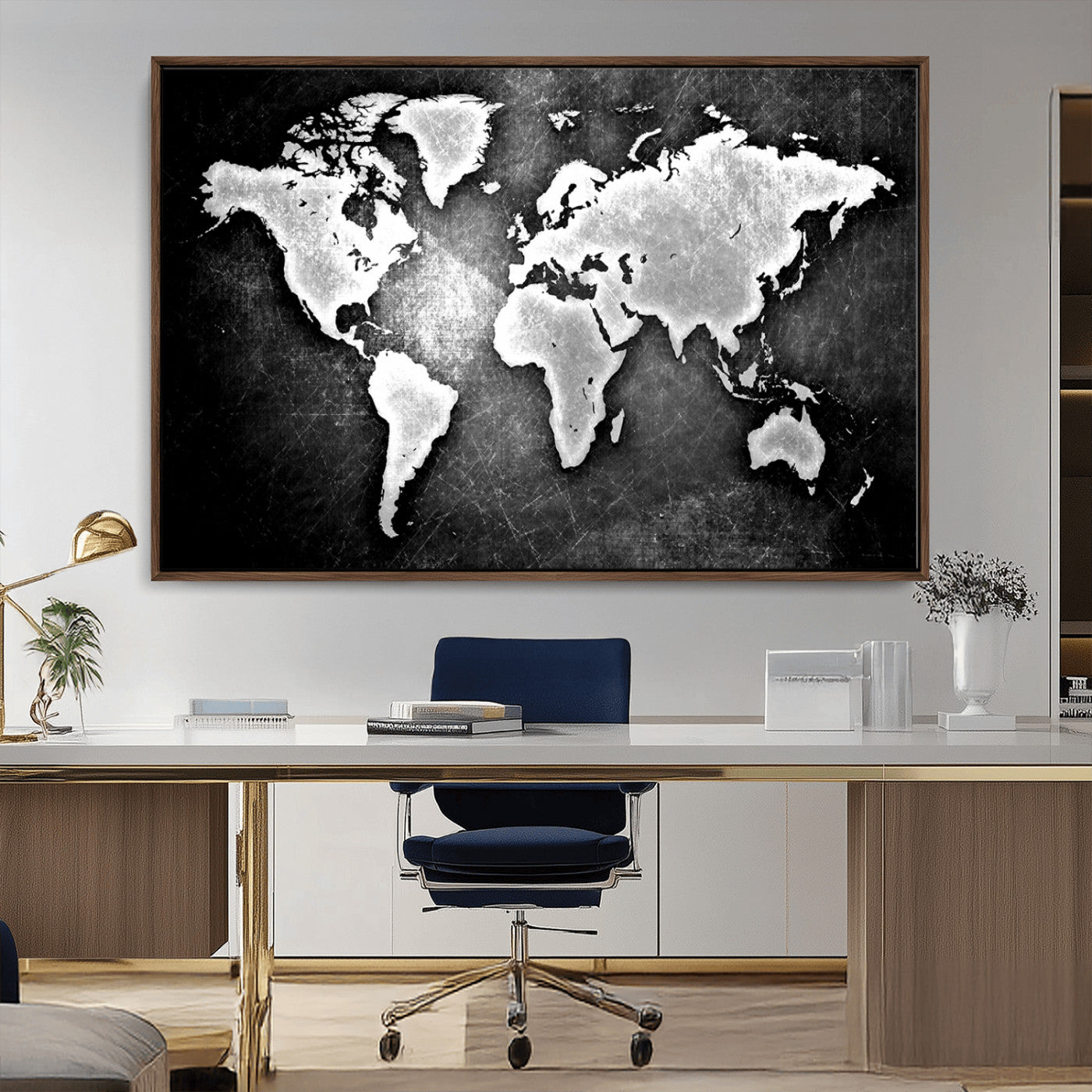 MGV-FC-36X24 - World Map Wall Art Canvas Print – Framed Wall Art for Anniversary Gift or Home Adventure Decor