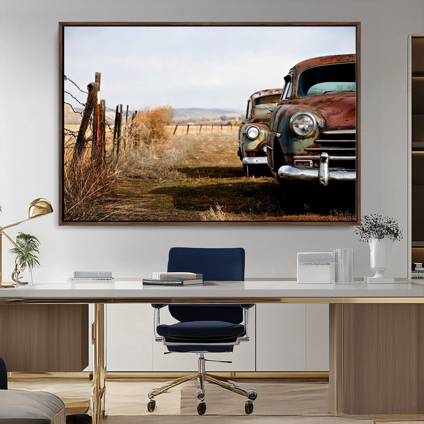 -Classic Cars Vintage Wall Art Canvas Print
