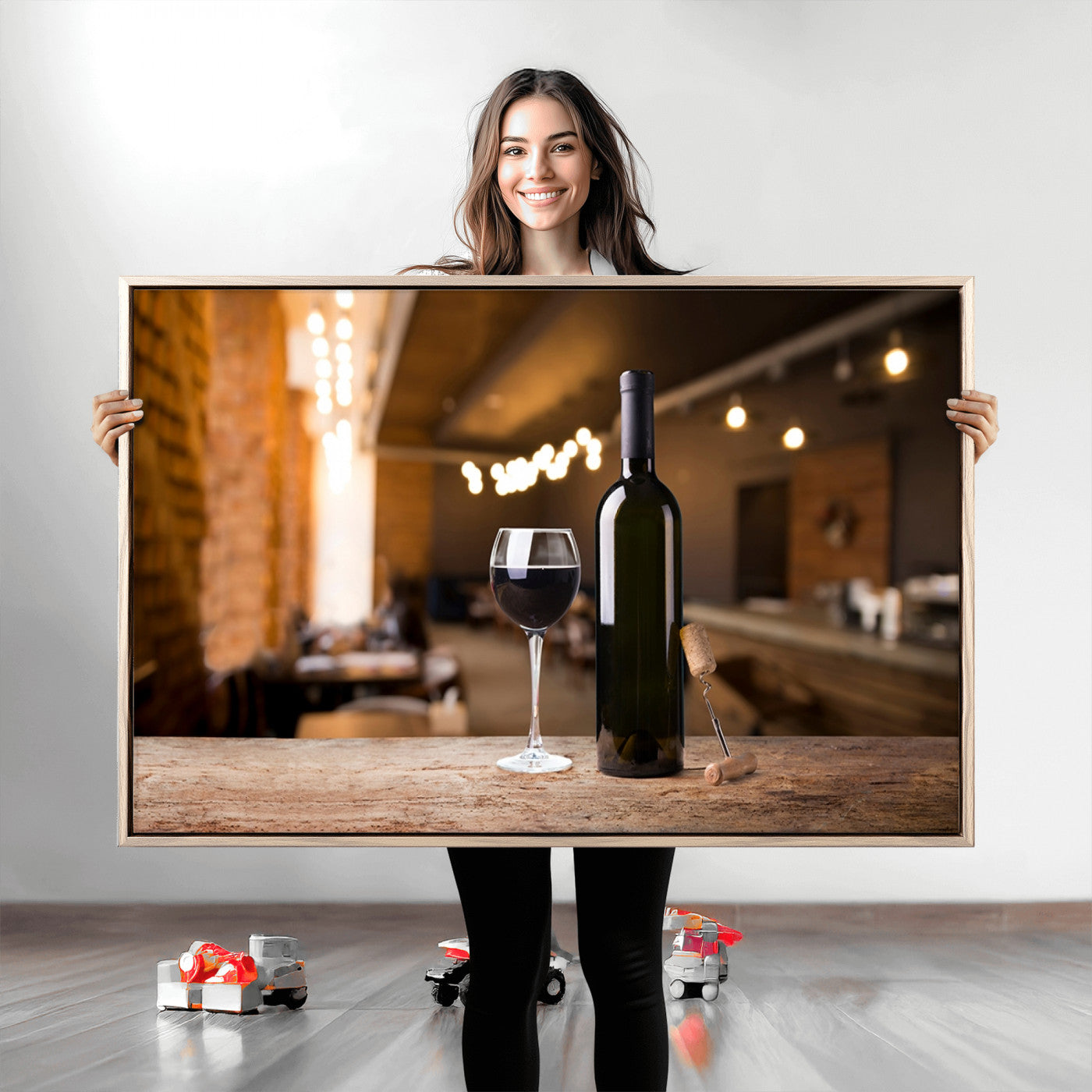 85278-MGV-CV-36X24-Wine and Bottle Wall Art Canvas Print