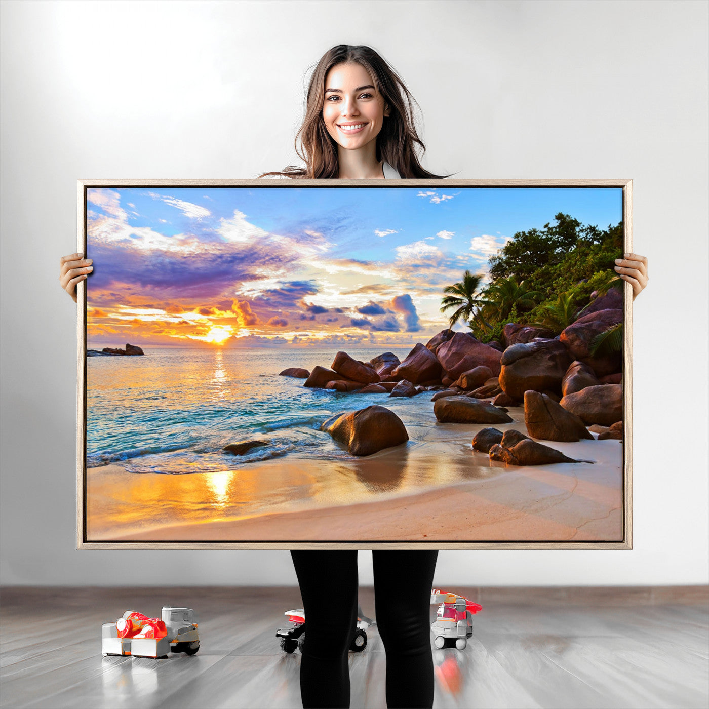43209-MGV-CV-36X24-Tropical Island Beach Sunset Canvas Print