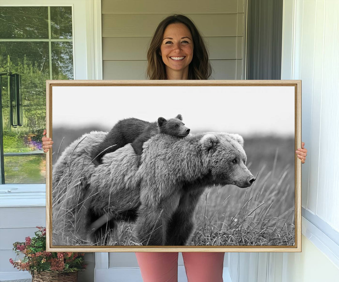 The Bear and Cub Wall Art Canvas is prominently displayed.