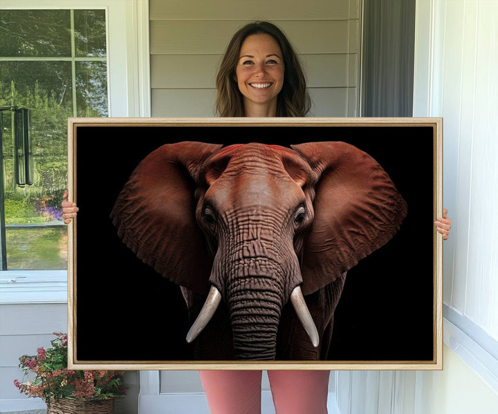 The Wild Elephant Wall Art Canvas Print is displayed prominently.