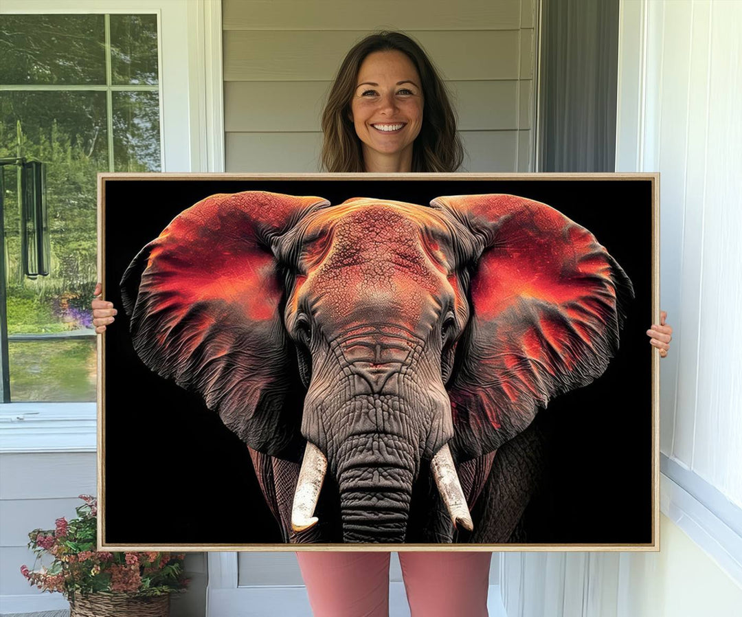 Elephant Wall Art Canvas Print, perfect for animal lovers.