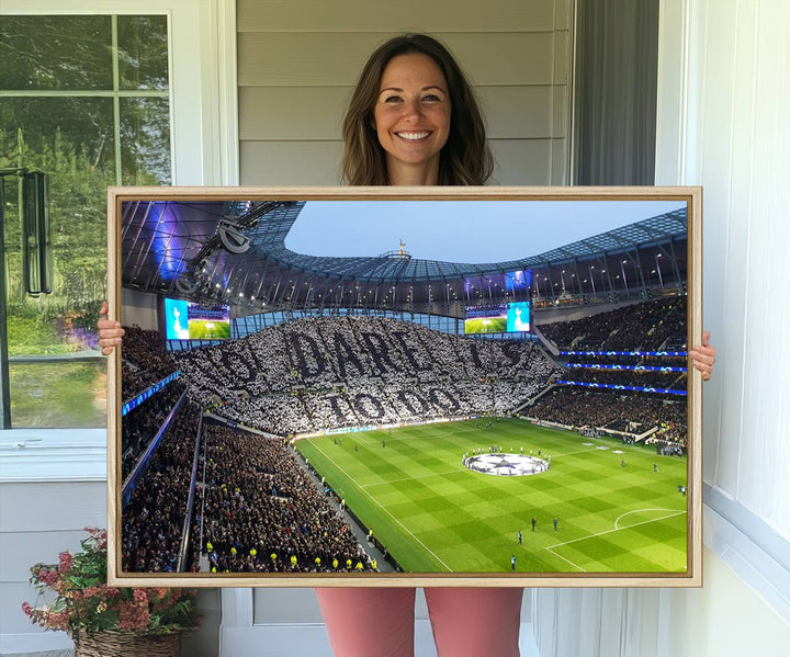 At Tottenham Hotspur Stadium, the Premier League wall art stands out.