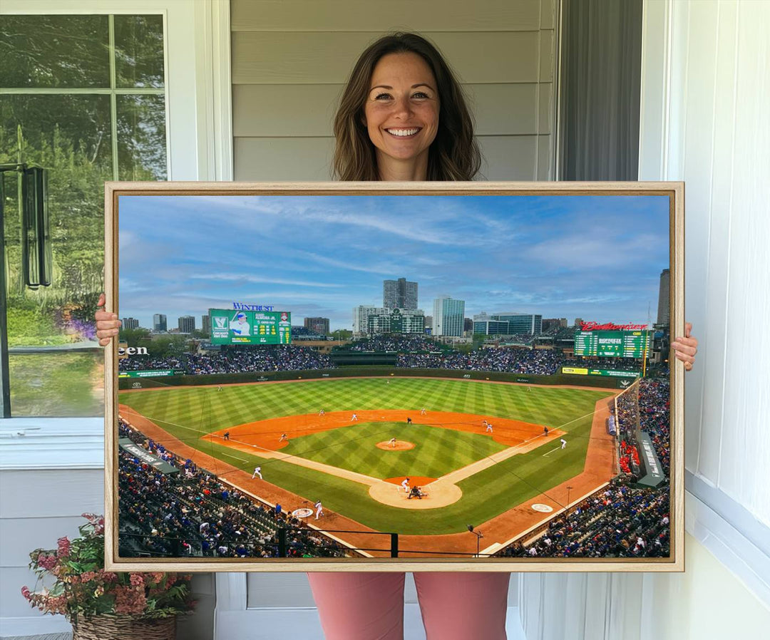 Wrigley Field Cubs canvas wall art.