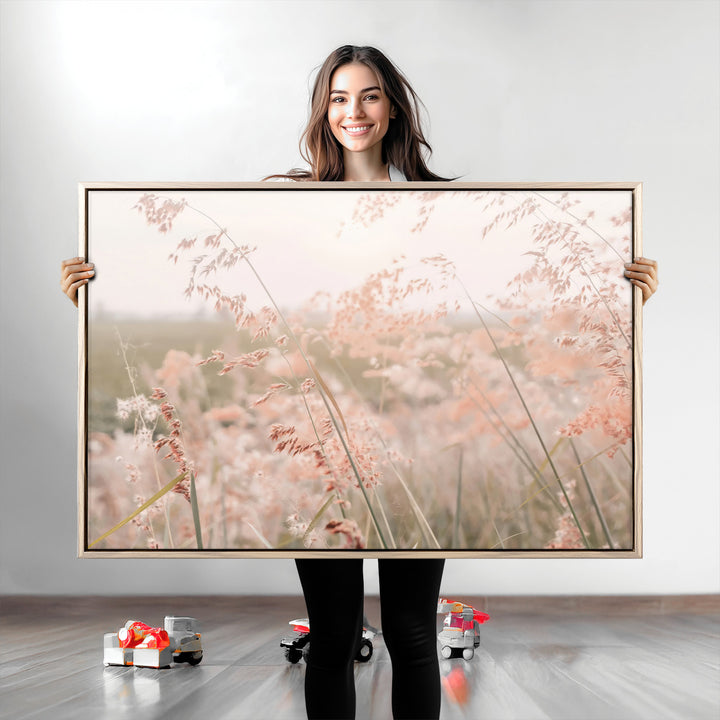 Pastel Grasses Wall Art Canvas Print