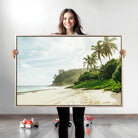 Relaxing Beach Wall Art Canvas Print, Framed Ocean View Art Picture Print, Coastal Serenity Perfect Tropical Coastal Decor Artwork