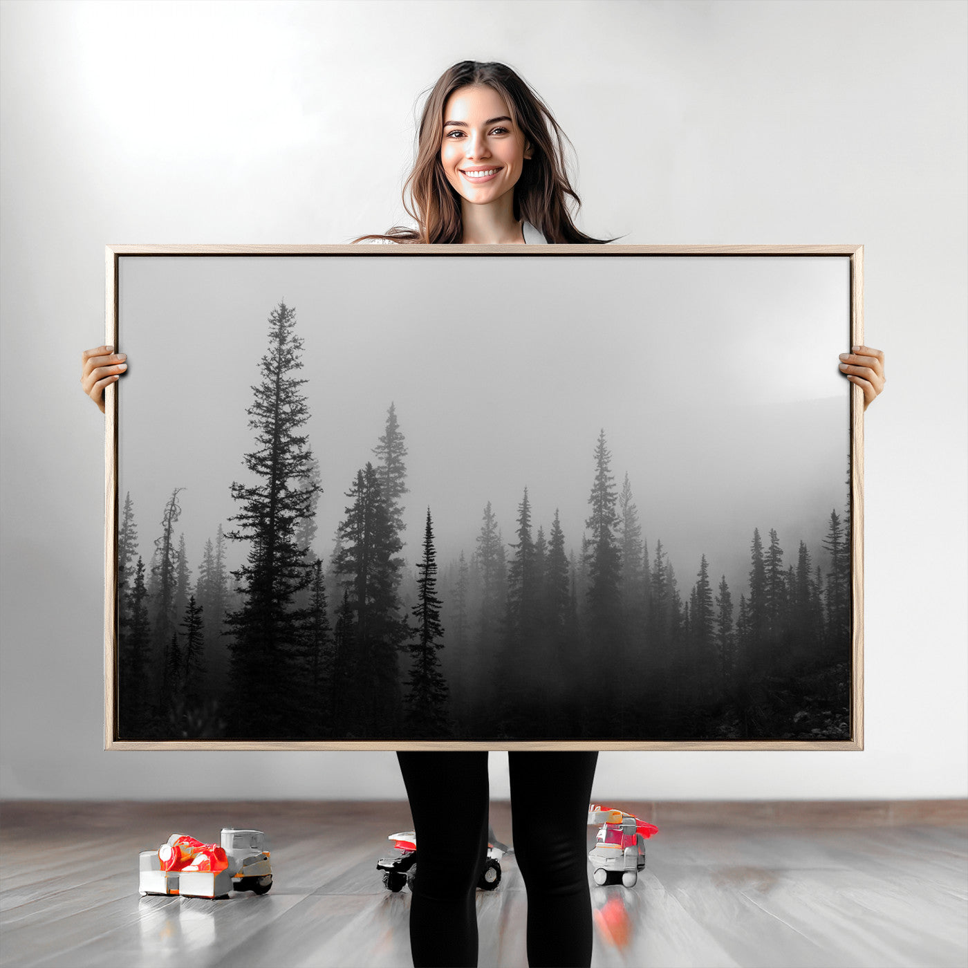 Misty Pines Wall Art Canvas Print - Perfect Rustic Decor
