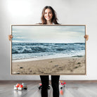 Ocean Wall Art Canvas Print, Framed Coastal Canvas Art Picture Print, Moody Seascape Perfect Coastal Minimalist Decor Artwork