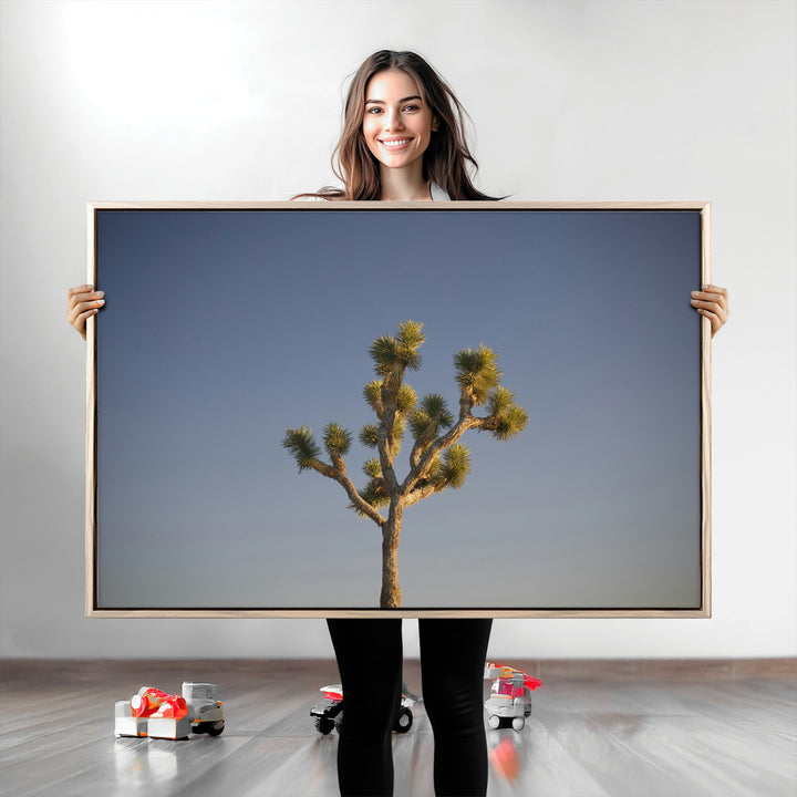 Joshua Tree Art Wall Art Canvas Print, Framed Desert Landscape Art Picture Print, Southwestern Nature Perfect Southwestern Boho Decor