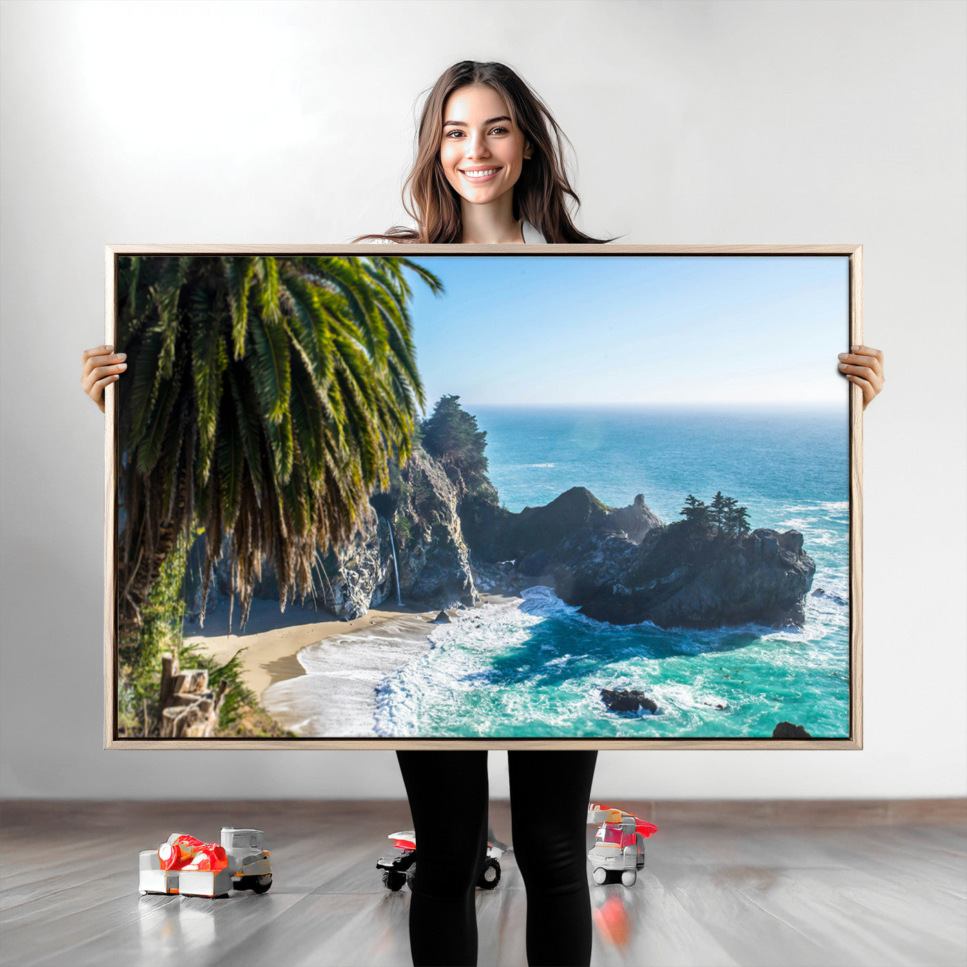 Big Sur Photography Wall Art Canvas Print, Framed California Coastline Art Picture Print, Tropical Seascape Perfect Coastal Minimalist Decor