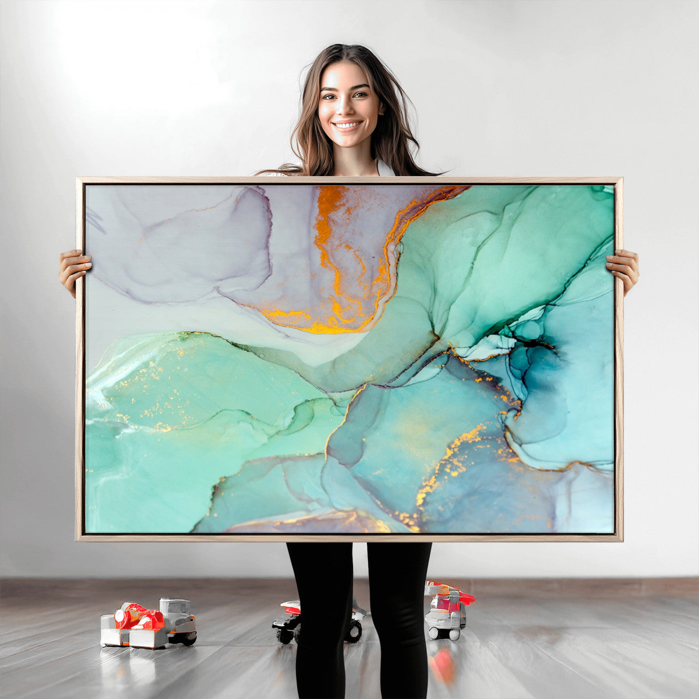 36934-MGV-CV-36X24-Colorful Marble Fluid Effect Canvas Wall Art Print