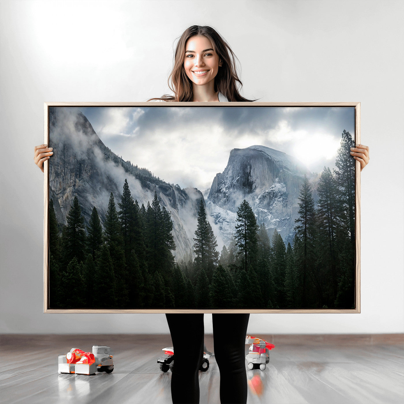 98725-MGV-CV-36X24-Wall Art Foggy Forest Landscape Canvas Print
