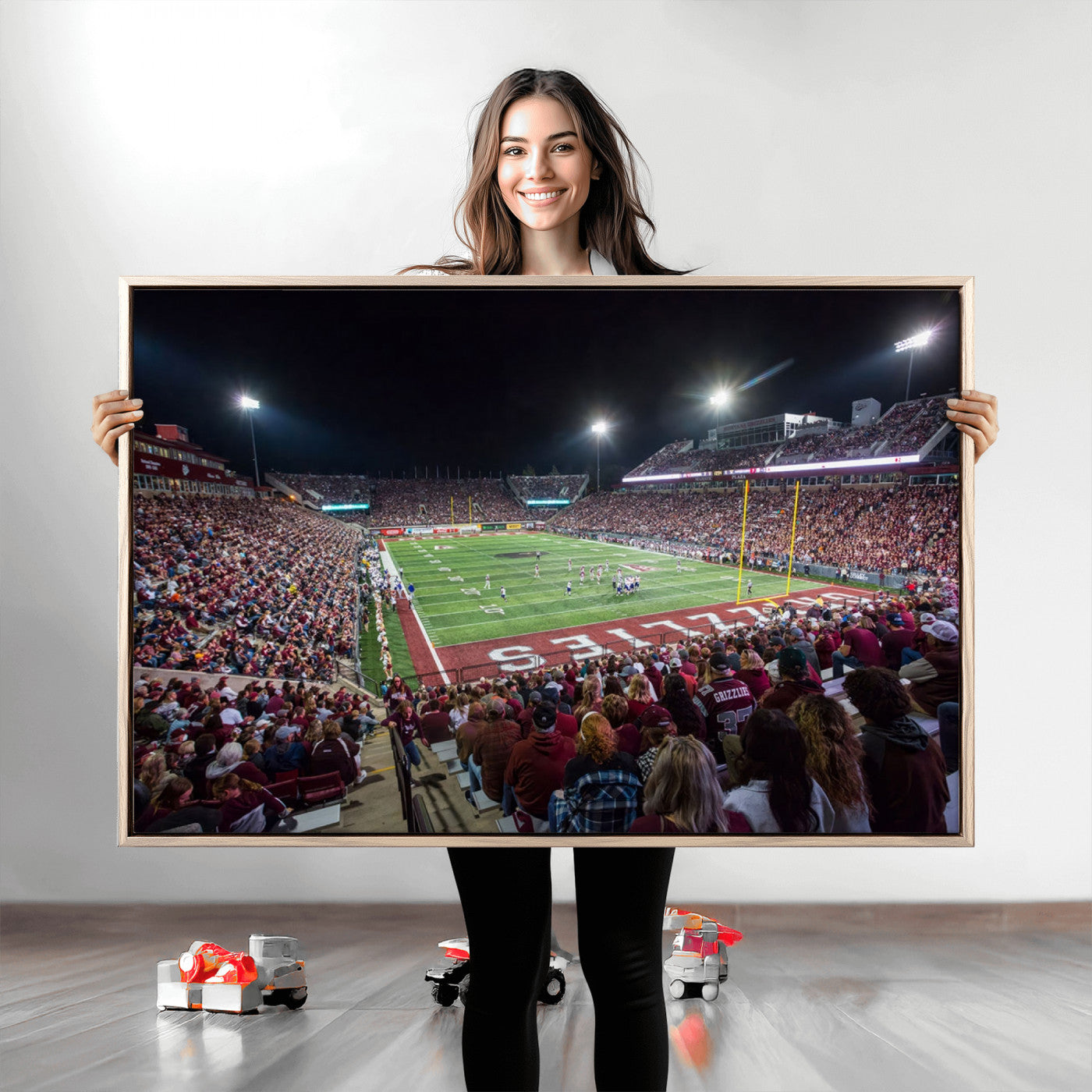 56191-MGV-CV-36X24-American Football Wall Art Canvas Print, Stadium Sport Wall Art Print