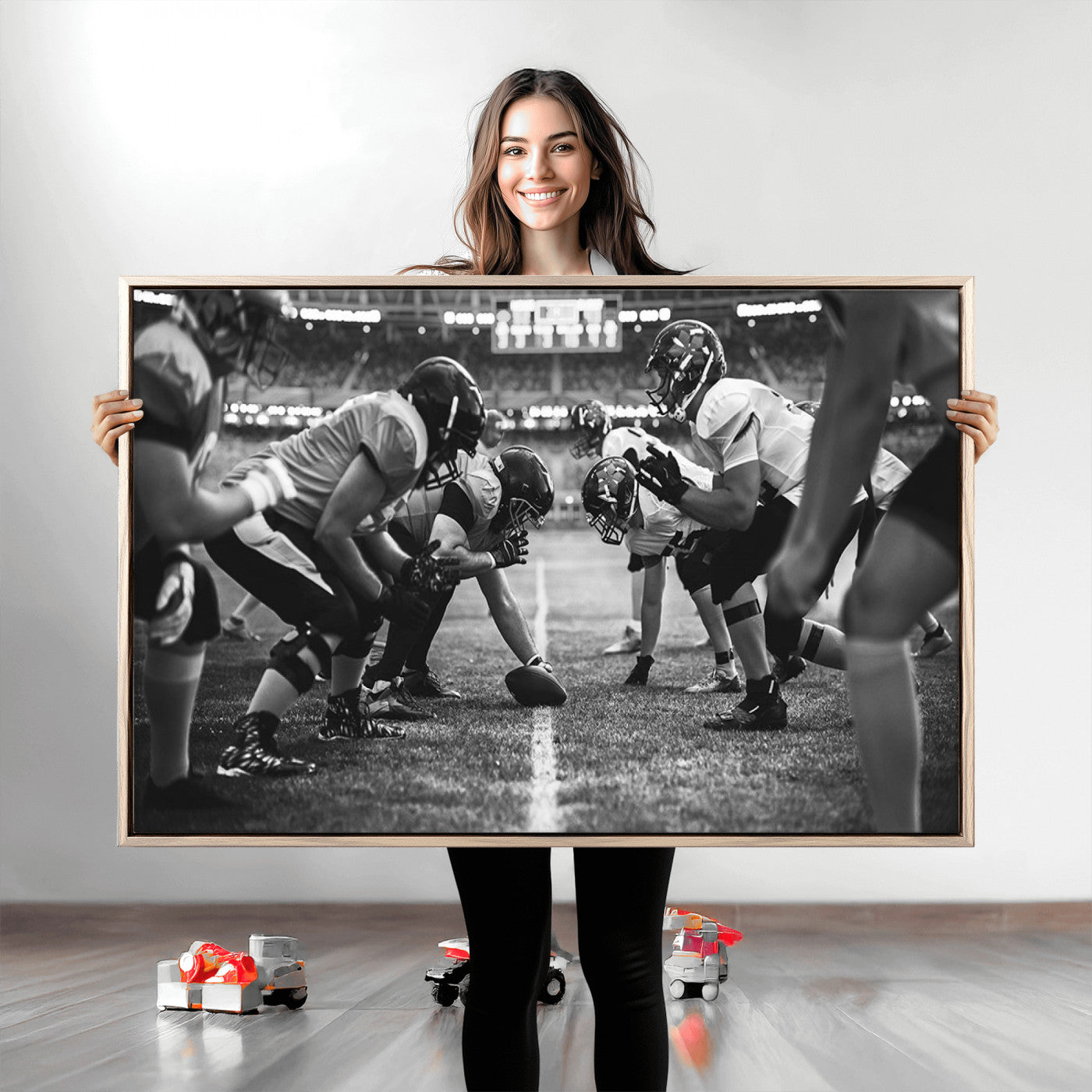 13273-MGV-CV-36X24-American Football Wall Art Canvas Print, Stadium Sport Wall Art Print
