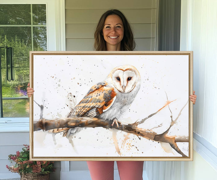 Nature enthusiasts will love the Barn Owl Wall Art on Branch, a stunning canvas print that is ready to hang and beautifully framed.