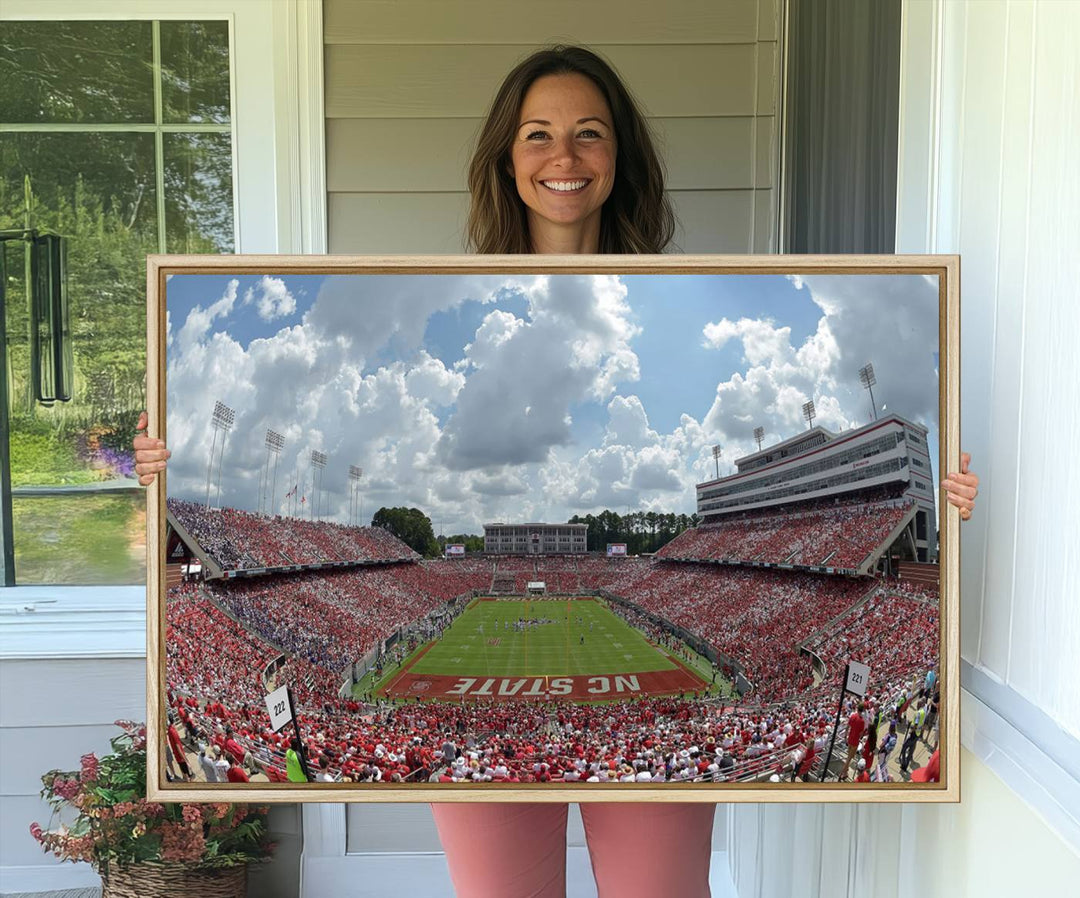 Canvas print of Carter-Finley Stadium, showcasing the NC State Wolfpack.