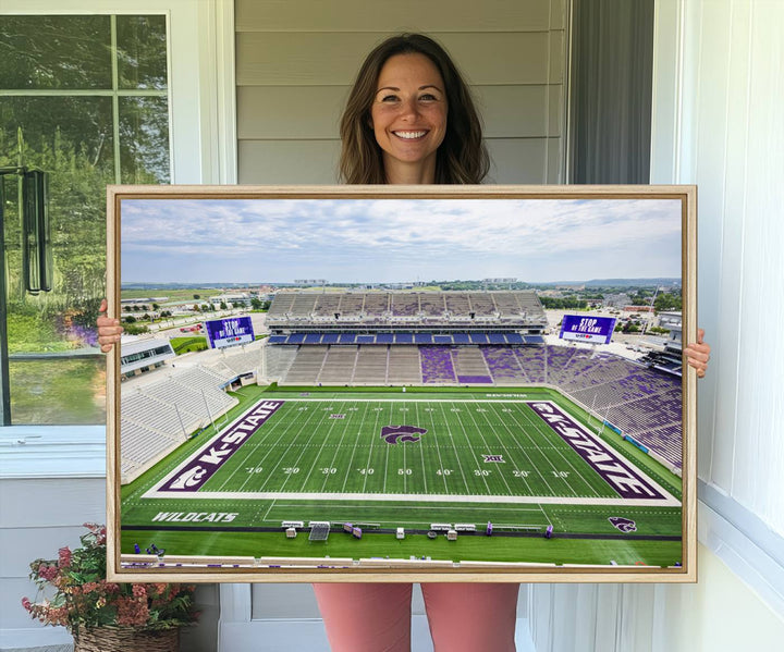 Gallery-quality canvas print featuring the KState Wildcats Football Team at Bill Snyder Family Stadium, Manhattan.