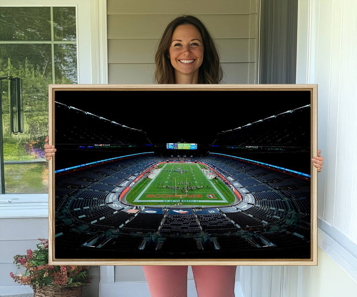 Museum-quality canvas print of Denver Broncos Empower Field at Mile High Stadium.