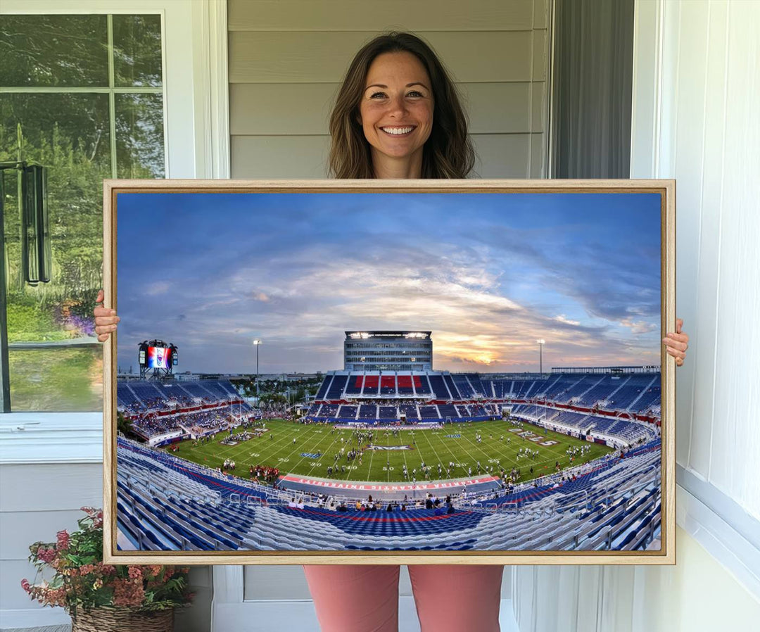 Florida Atlantic Owls Stadium canvas print with UV coating.