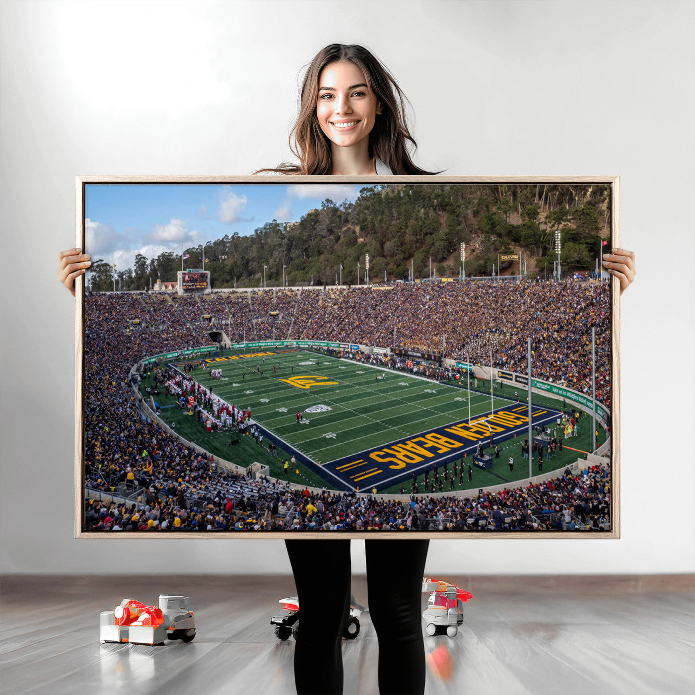 38054-MGV-CV-36X24-University of California Golden Bears Football Team Print - Berkeley California Memorial Stadium Art Canvas Print