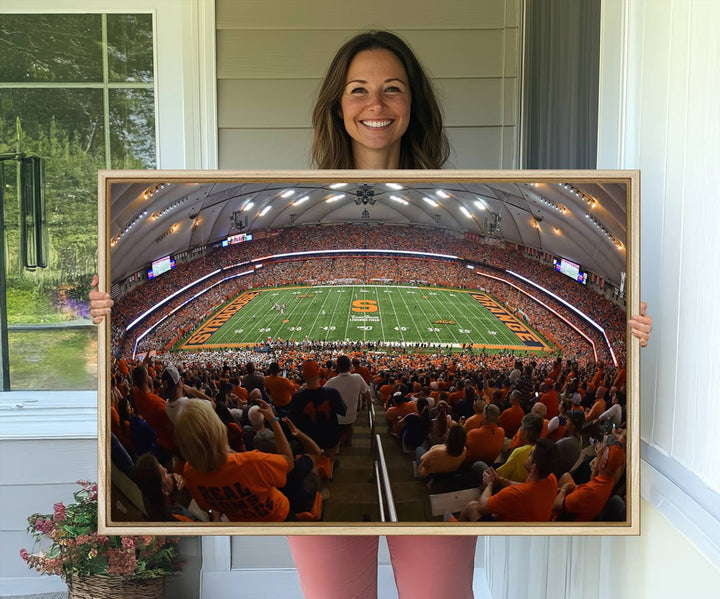 From above, the view resembles the Syracuse University Orange Football Team Wall Art Canvas.