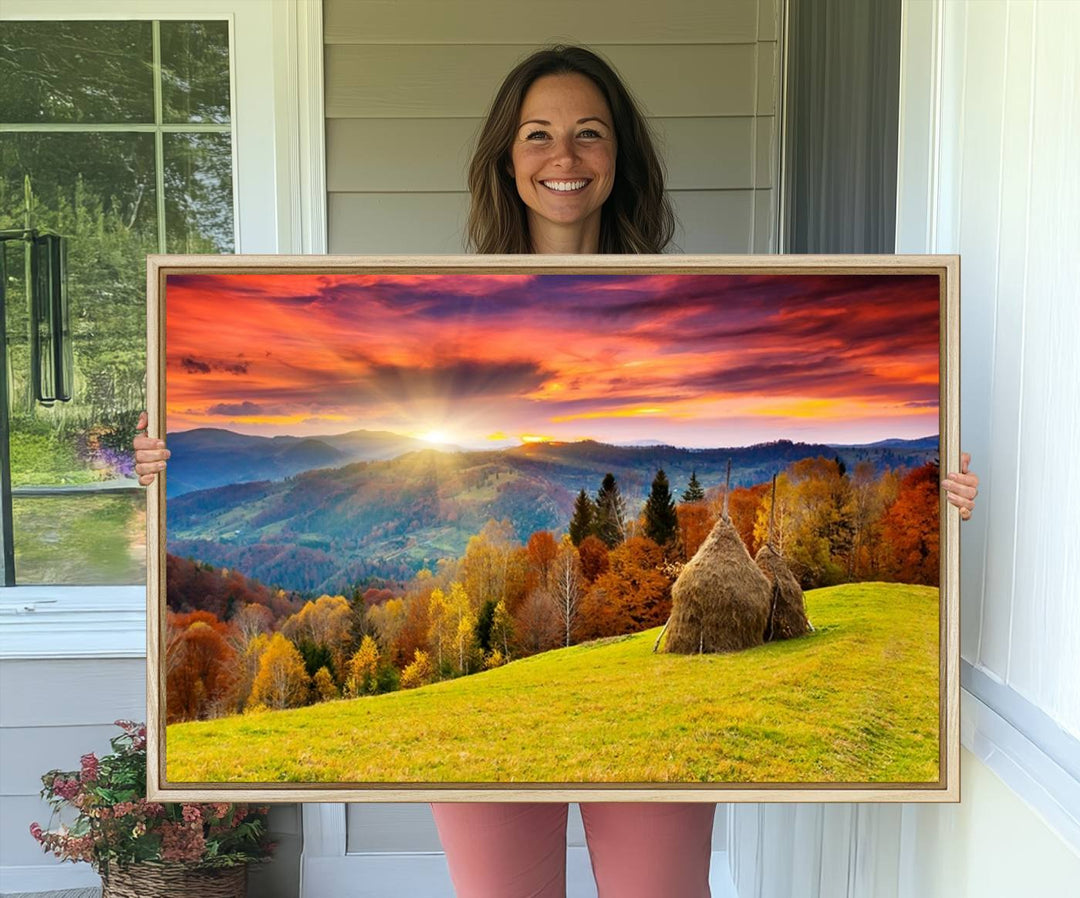 Landscape View Sunset museum-quality canvas art, ready to hang.