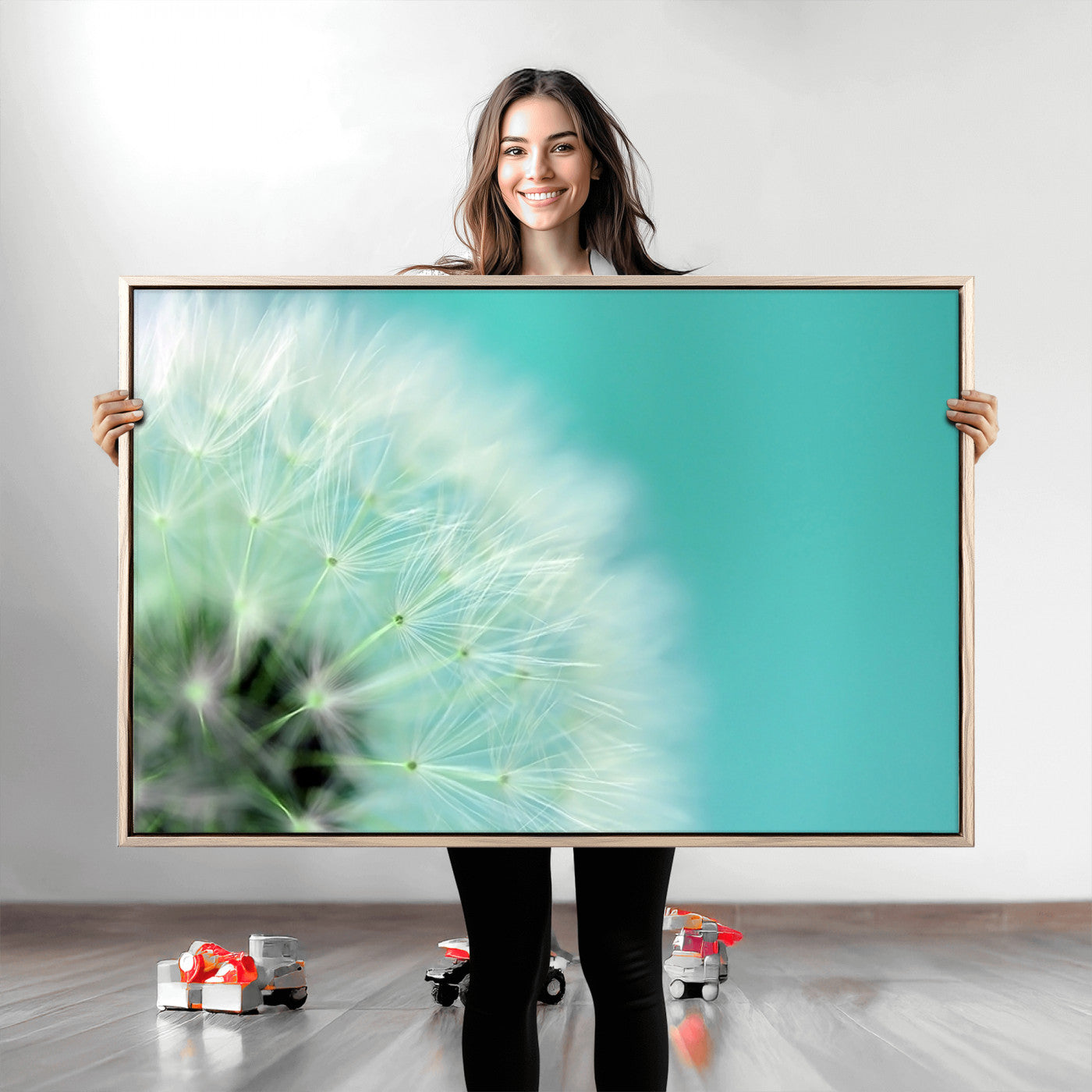 26056-MGV-CV-36X24-DANDELION Flower Wall Art Canvas Print, Canvas Dandelion Floral Wall Art