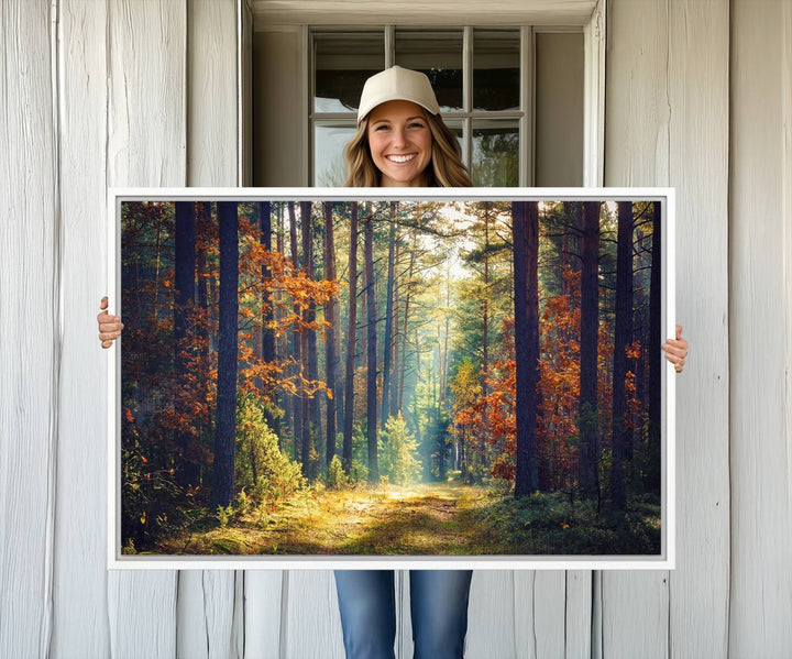 The Dark Forest canvas wall art showcases a captivating forest landscape.