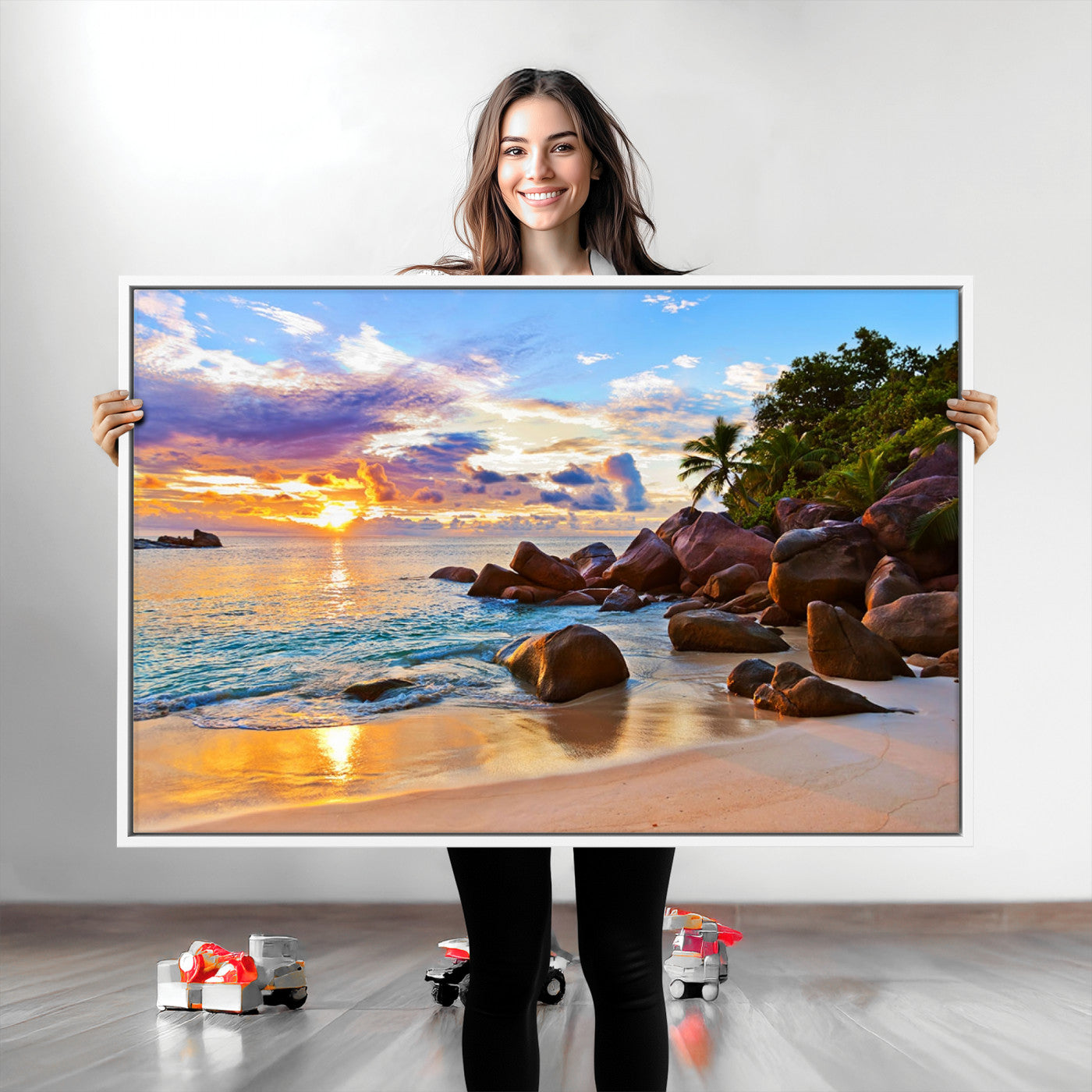 43209-MGV-CV-36X24-Tropical Island Beach Sunset Canvas Print