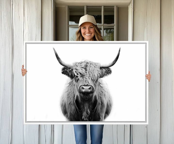 Highland Cow Canvas hanging prominently.