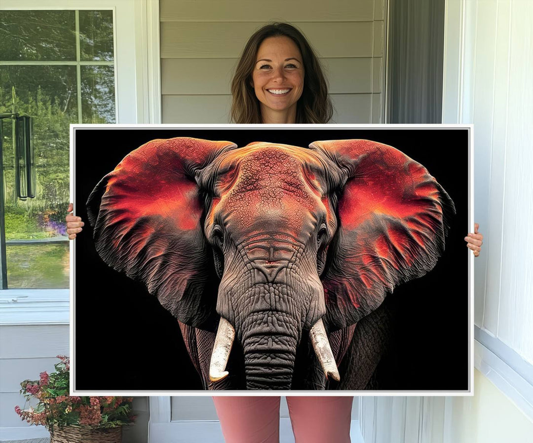 Elephant Wall Art Canvas Print, perfect for animal lovers.