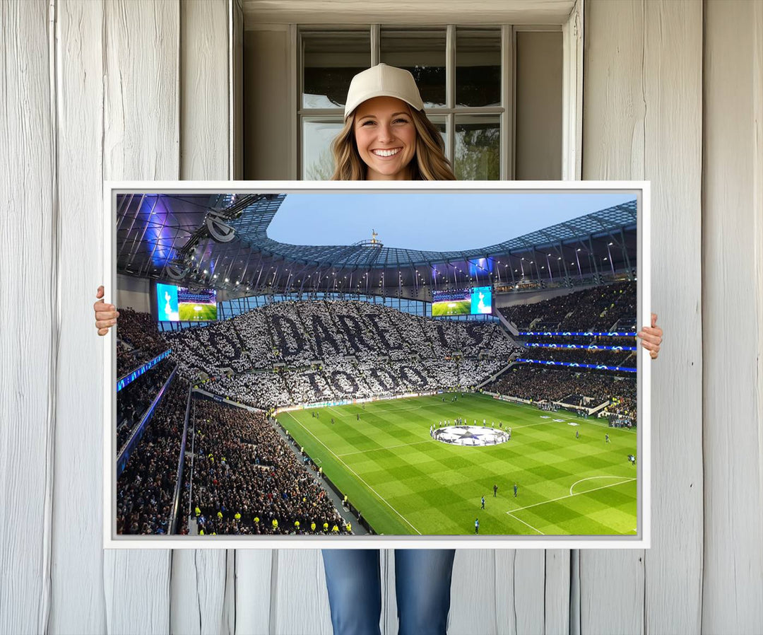 At Tottenham Hotspur Stadium, the Premier League wall art stands out.