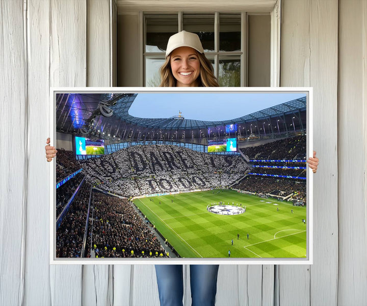 At Tottenham Hotspur Stadium, the Premier League wall art stands out.