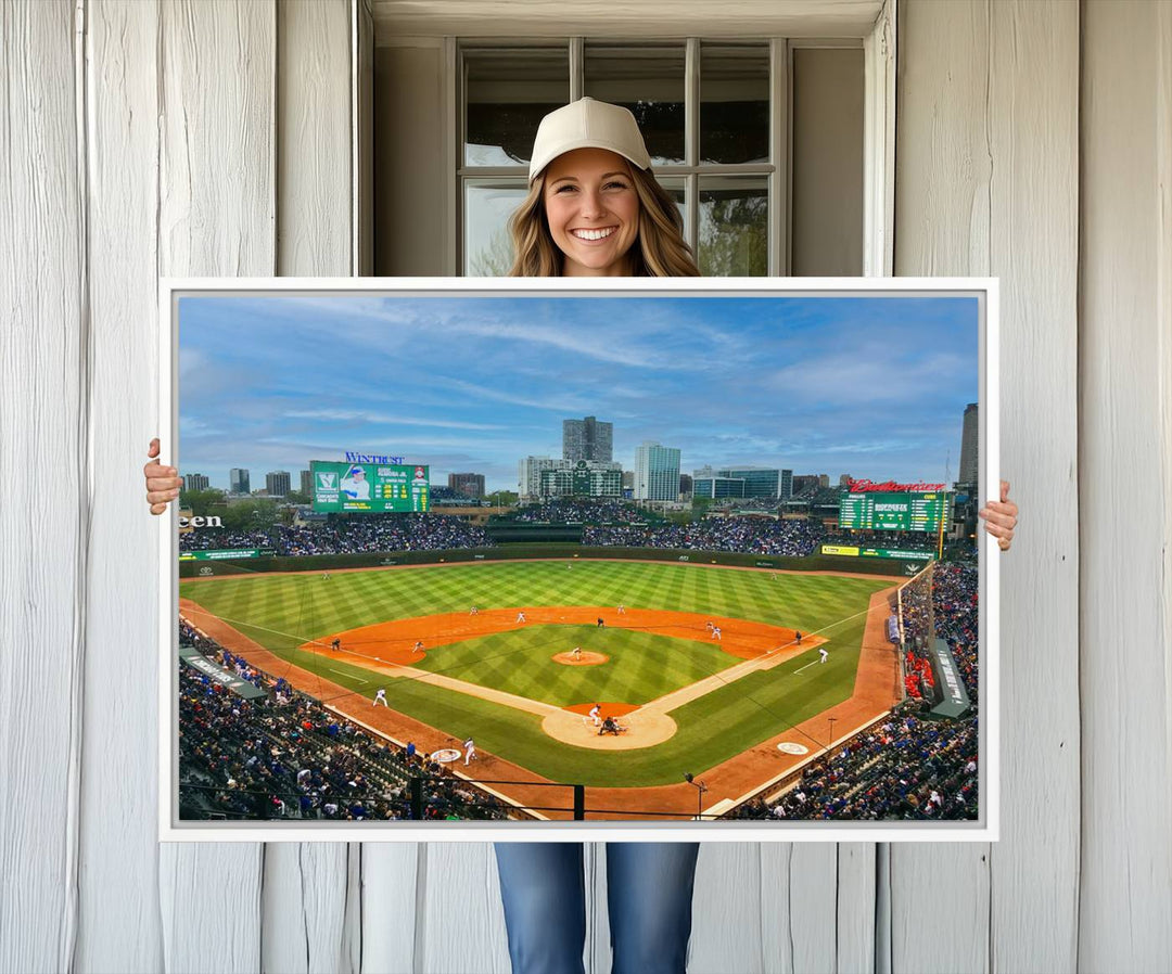 Wrigley Field Cubs canvas wall art.