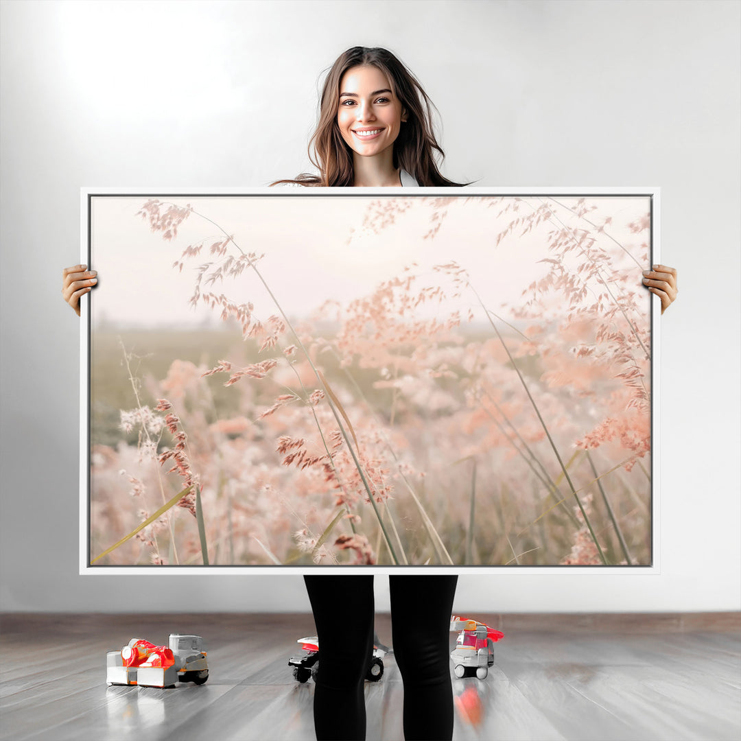 Pastel Grasses Wall Art Canvas Print