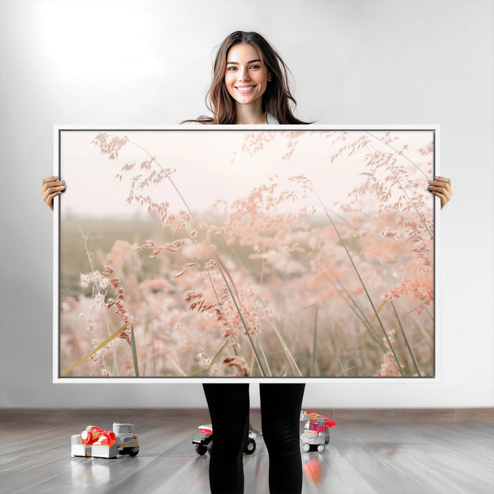Pastel Grasses Wall Art Canvas Print