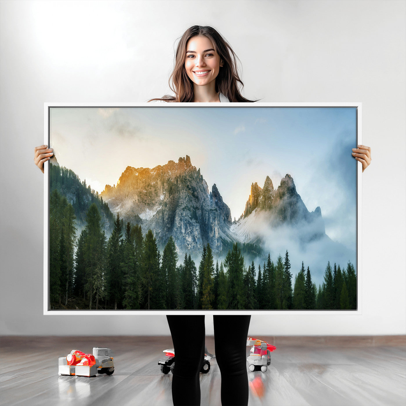 Wilderness Wall Art - Framed Nature Landscape Decor, Mountain Wall Art Canvas Print, Framed Nature Landscape Decor Art